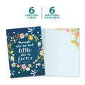 Load image into Gallery viewer, The cover and inside of Tree-Free’s Little And Fierce card, along with the following text: “6 greeting cards, 6 matching envelopes”