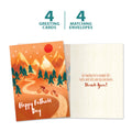 Load image into Gallery viewer, The cover and inside of Tree-Free’s Bike Adventure card, along with the following text: “4 greeting cards, 4 matching envelopes”