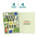Load image into Gallery viewer, The cover and inside of Tree-Free’s Golf Dad card, along with the following text: “4 greeting cards, 4 matching envelopes”