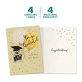 Load image into Gallery viewer, The cover and inside of Tree-Free’s Genius Pug card, along with the following text: “4 greeting cards, 4 matching envelopes”