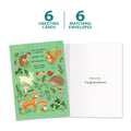 Load image into Gallery viewer, The cover and inside of Tree-Free’s Woodland Welcome card, along with the following text: “6 greeting cards, 6 matching envelopes”