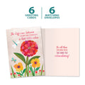 Load image into Gallery viewer, The cover and inside of Tree-Free’s Be Your Vibrant Self card, along with the following text: “6 greeting cards, 6 matching envelopes”