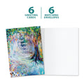 Load image into Gallery viewer, The cover and inside of Tree-Free’s Pace of Nature card, along with the following text: “6 greeting cards, 6 matching envelopes”