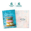 Load image into Gallery viewer, The cover and inside of Tree-Free’s How Many Donuts card, along with the following text: “6 greeting cards, 6 matching envelopes”