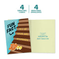 Load image into Gallery viewer, The cover and inside of Tree-Free’s Stepdads Fun Fact card, along with the following text: “4 greeting cards, 4 matching envelopes”