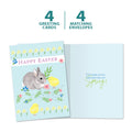 Load image into Gallery viewer, The cover and inside of Tree-Free’s Spring Pattern card, along with the following text: “4 greeting cards, 4 matching envelopes”