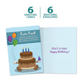 Load image into Gallery viewer, The cover and inside of Tree-Free’s Long Life Fun Fact card, along with the following text: “6 greeting cards, 6 matching envelopes”
