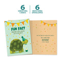 Load image into Gallery viewer, The cover and inside of Tree-Free’s Turtle Butt Fun Fact card, along with the following text: “6 greeting cards, 6 matching envelopes”