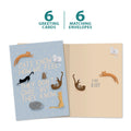 Load image into Gallery viewer, The cover and inside of Tree-Free’s Cats Know card, along with the following text: “6 greeting cards, 6 matching envelopes”