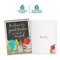 Load image into Gallery viewer, The cover and inside of Tree-Free’s Never Be Erased card, along with the following text: “6 greeting cards, 6 matching envelopes”