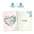 Load image into Gallery viewer, The cover and inside of Tree-Free’s Love and Empathy card, along with the following text: “6 greeting cards, 6 matching envelopes”