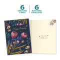 Load image into Gallery viewer, The cover and inside of Tree-Free’s Beauty and Grace card, along with the following text: “6 greeting cards, 6 matching envelopes”