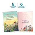 Load image into Gallery viewer, The cover and inside of Tree-Free’s Summer Joy card, along with the following text: “6 greeting cards, 6 matching envelopes”