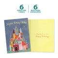Load image into Gallery viewer, The cover and inside of Tree-Free’s Fairytale Wishes card, along with the following text: “6 greeting cards, 6 matching envelopes”