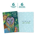 Load image into Gallery viewer, The cover and inside of Tree-Free’s Another Year Wiser card, along with the following text: “6 greeting cards, 6 matching envelopes”