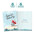 Load image into Gallery viewer, The cover and inside of Tree-Free’s Truckloads of Love card, along with the following text: “6 greeting cards, 6 matching envelopes”