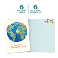 Load image into Gallery viewer, The cover and inside of Tree-Free’s You Mean the World card, along with the following text: “6 greeting cards, 6 matching envelopes”