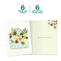 Load image into Gallery viewer, The cover and inside of Tree-Free’s Lots of Luck card, along with the following text: “6 greeting cards, 6 matching envelopes”
