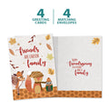 Load image into Gallery viewer, The cover and inside of Tree-Free’s Friends Are Family card, along with the following text: “4 greeting cards, 4 matching envelopes”