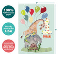 Load image into Gallery viewer, The cover of Tree-Free’s Wonderful 1 card with lines demonstrating its 5x7 dimensions, along with the following text: “100% PCW recycled paper, proudly made in the USA, sustainably printed on extra-thick card stock”