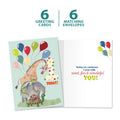 Load image into Gallery viewer, The cover and inside of Tree-Free’s Wonderful 1 card, along with the following text: “6 greeting cards, 6 matching envelopes”