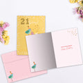 Load image into Gallery viewer, The inside of Tree-Free’s Savoring 21 card, with the cover and envelope in the background.