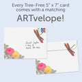 Load image into Gallery viewer, The envelope for Tree-Free’s Glorious 70 card, along with the following text: “Every Tree-Free 5x7 card comes with a matching ARTvelope!”