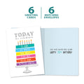Load image into Gallery viewer, The cover and inside of Tree-Free’s Celebrating 70 card, along with the following text: “6 greeting cards, 6 matching envelopes”