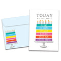 Load image into Gallery viewer, The cover of Tree-Free's Celebrating 100 card, along with its matching envelope.