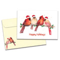 Load image into Gallery viewer, The cover of Tree-Free's Happy Cardinals card, along with its matching envelope.