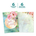 Load image into Gallery viewer, The cover and inside of Tree-Free’s Joy and Possibility card, along with the following text: “6 greeting cards, 6 matching envelopes”