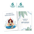 Load image into Gallery viewer, The cover and inside of Tree-Free’s In This Moment card, along with the following text: “6 greeting cards, 6 matching envelopes”