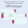 Load image into Gallery viewer, The envelope for Tree-Free’s Favorite Love Story card, along with the following text: “Every Tree-Free 5x7 card comes with a matching ARTvelope!”