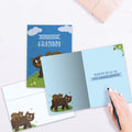 Load image into Gallery viewer, The inside of Tree-Free’s The Best Grandad card, with the cover and envelope in the background.