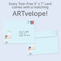 Load image into Gallery viewer, The envelope for Tree-Free’s Sparkly Day card, along with the following text: “Every Tree-Free 5x7 card comes with a matching ARTvelope!”