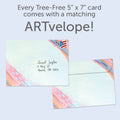 Load image into Gallery viewer, The envelope for Tree-Free’s Artful Heart card, along with the following text: “Every Tree-Free 5x7 card comes with a matching ARTvelope!”