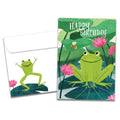 Load image into Gallery viewer, The cover of Tree-Free's Leap for Joy card, along with its matching envelope.