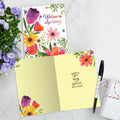 Load image into Gallery viewer, The inside of Tree-Free’s Beauty and Blessings card, with the cover and envelope in the background.