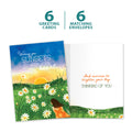 Load image into Gallery viewer, The cover and inside of Tree-Free’s Sunset Wish card, along with the following text: “6 greeting cards, 6 matching envelopes”