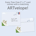 Load image into Gallery viewer, The envelope for Tree-Free’s Good Times 40 card, along with the following text: “Every Tree-Free 5x7 card comes with a matching ARTvelope!”