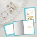 Load image into Gallery viewer, The inside of Tree-Free’s In His Sight card, with the cover and envelope in the background.