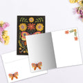 Load image into Gallery viewer, The inside of Tree-Free’s Beautiful Change card, with the cover and envelope in the background.