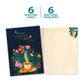Load image into Gallery viewer, The cover and inside of Tree-Free’s Comfort Wish card, along with the following text: “6 greeting cards, 6 matching envelopes”