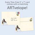 Load image into Gallery viewer, The envelope for Tree-Free’s Cupcake for Breakfast card, along with the following text: “Every Tree-Free 5x7 card comes with a matching ARTvelope!”