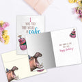 Load image into Gallery viewer, The inside of Tree-Free’s Save a Slice card, with the cover and envelope in the background.