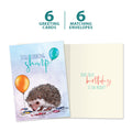 Load image into Gallery viewer, The cover and inside of Tree-Free’s Still Looking Sharp card, along with the following text: “6 greeting cards, 6 matching envelopes”