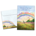 Load image into Gallery viewer, The cover of Tree-Free's Sweet Dog Rainbow card, along with its matching envelope.