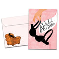 Load image into Gallery viewer, The cover of Tree-Free's Letting Loose card, along with its matching envelope.