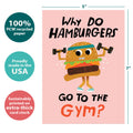 Load image into Gallery viewer, The cover of Tree-Free’s Better Buns card with lines demonstrating its 5x7 dimensions, along with the following text: “100% PCW recycled paper, proudly made in the USA, sustainably printed on extra-thick card stock”