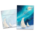 Load image into Gallery viewer, The cover of Tree-Free's Polar Bear Wonder card, along with its matching envelope.